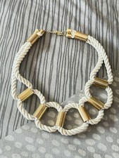 White and gold twisted rope ladies women necklace casual dressing necklace gift 
