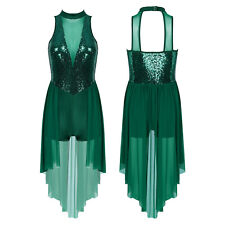 UK Women Ladies Lyrical Dance Costume Dress Ballet Gymnastic Leotard Dress 