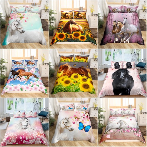 Horse flower doona quilt - doona,