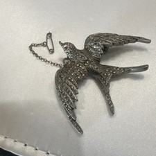 Art Deco silver swallow bird