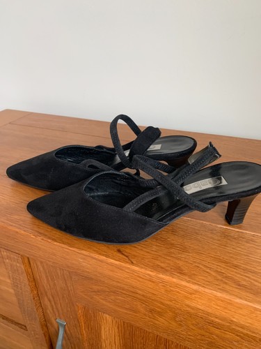 Gabor black suede slingback - gabor,