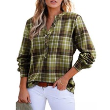 Women's Plaid Check Shirt V