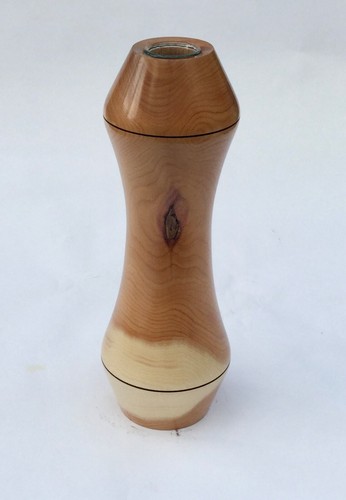 Hand turned yew wooden bud - yew,