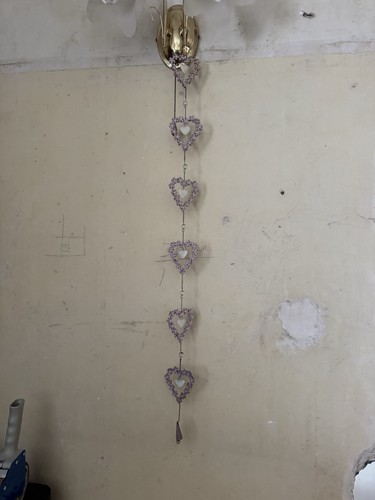 Purple heart flowers metal - purple,