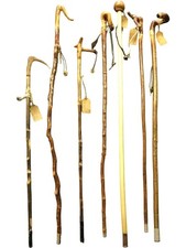 Bundle of 7 Handmade Wooden Walking Sticks Canes Unique OOAK RRP £344 Upcycled