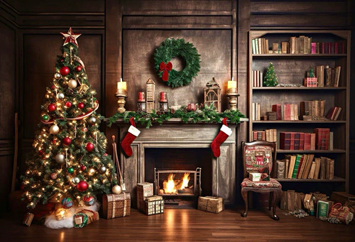 Christmas fireplace scenic - christmas,
