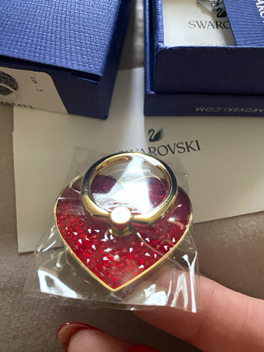 Swarovski heart phone ring - swarovski,