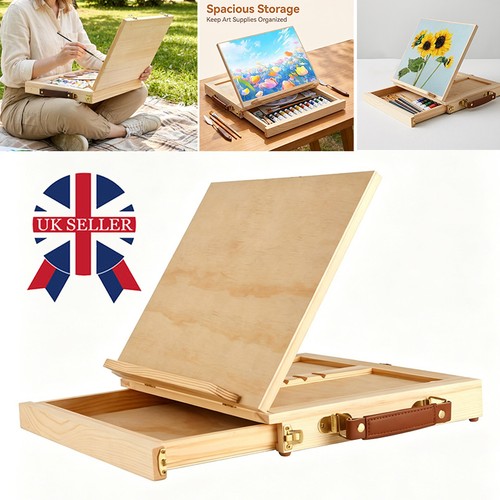 Wooden table easel box with - table,