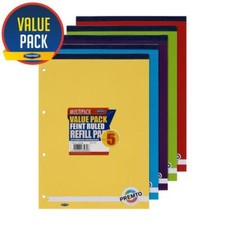 A4 Refill Pad ruled margin lined writing note book punched holes school college
