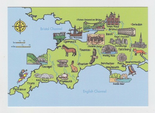 Mint map postcard south - mint,