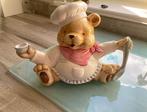 Ceramic teddy bear chef teapot - teddy,