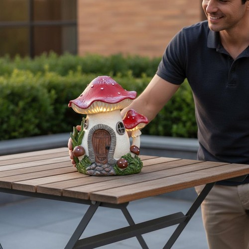 Solar toadstool house lights - toadstool,
