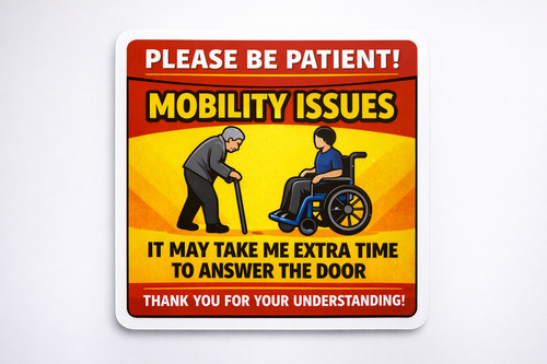 Mobility issues door sticker - mobility,