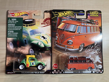 Hot wheels new premium VW Volkswagen Baja Bug + 1967 Samba Bus on Real Riders