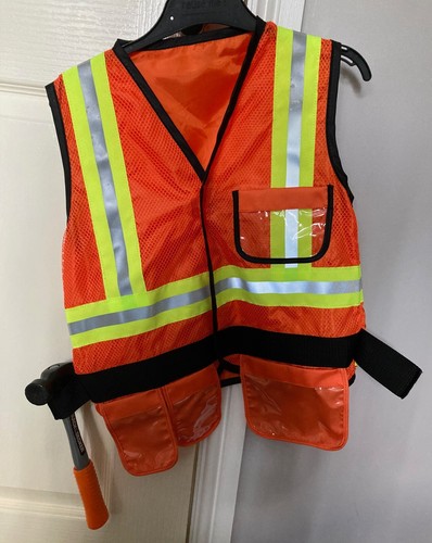 Viz vest with plastic - hi-viz,