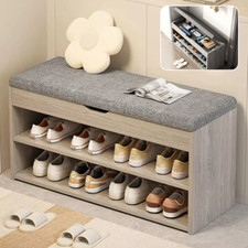 Shoe Bench Shoe Storage Rack Cabinet Organiser with Cushion Padded Seat Unit UK