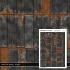 RUSTY BLACK CORRUGATED IRON SHEET FOR OO GAUGE & 1:76 MODEL RAILWAY-TX104-OO