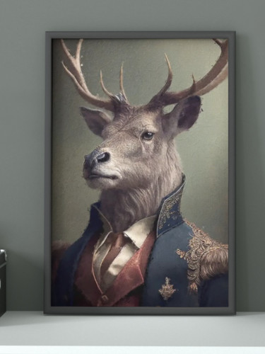 Military stag animal head - military,