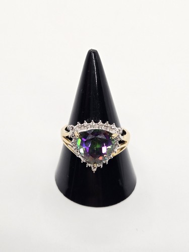 9ct gold mystic topaz ring - mystic,