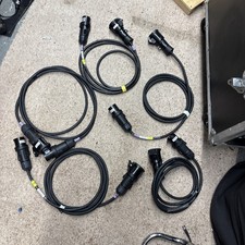 Lot of 5x 16a 3m 16amp ceeform extension HO7RN-F Cable Distro stage lighting