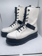 UGG SHEENA LEATHER BOOTS WHITE