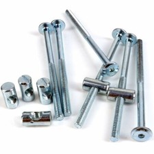 6 x COT BED FURNITURE CONNECTING BOLTS 6mm Barrel Nut 100mm Alan Allen Key Screw