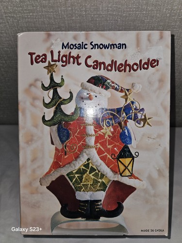 Snowman tealight holder mint - tealight,