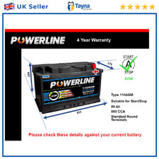 AGM Car Battery fits BMW 330E