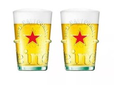 4 X Heineken Silver Pint Glass