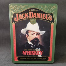 VTG Jack Daniel's Old No7Collector Tin w/Empty Bottle & 2 Bubble Whiskey Glasses