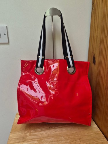 Glossy red patent tote - patent, bag