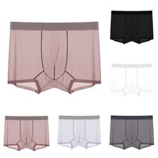 Men Seamless Ice Silk Trunks