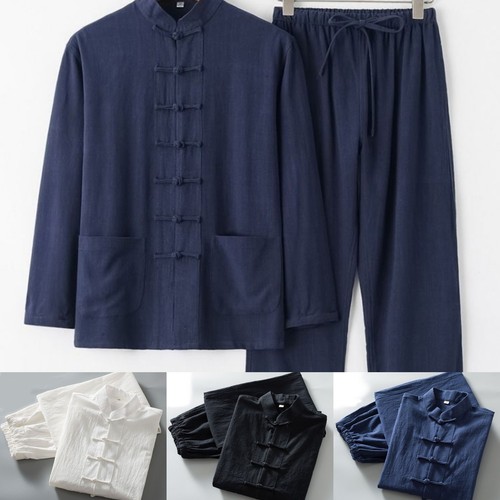 Men chinese linen set taoist - men,