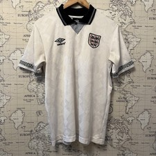 England Gascoigne 19 Home Football Shirt 1990/92 Adults Medium Umbro H115