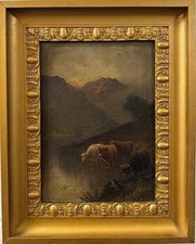 Circle Of  Henry Hadfield Cubley (British) : Highland Cattle , Oil On Canvas