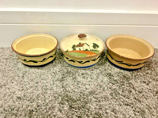 Three Devon pottery dishes