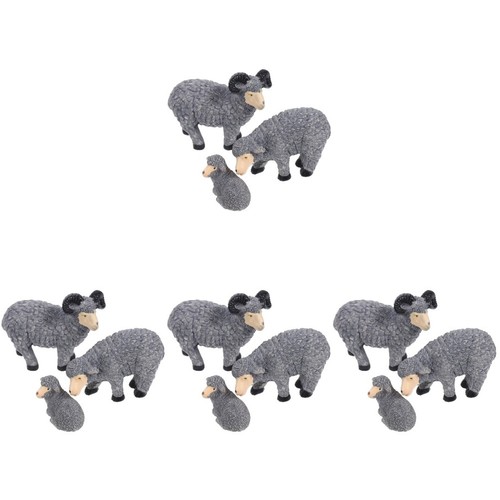 12pcs grey resin sheep - grey,