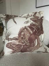 Timorous Beasties Hand Screen Printed Large Iguana Print Cushion Cover