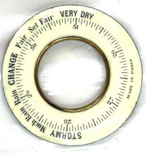 Vintage enamel barometer dial-