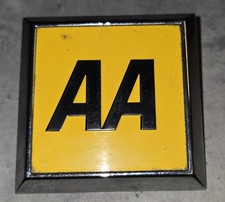 Vintage AA Square Car Badge 1960's Automobile Association Emblem, Code BS 1004