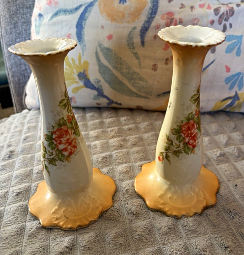 Pair floral ceramic - pair,