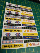 Scalextric Slot Car Decal Sticker Sheet - Model Racing 1/32 1/24 - 32x Stickers