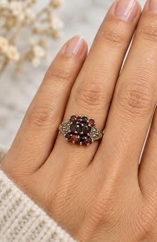 Vintage 925 silver garnets and - vintage,