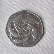 2003 Gibraltar Ring of Dolphins 50p Circulated Coin Fifty Pence