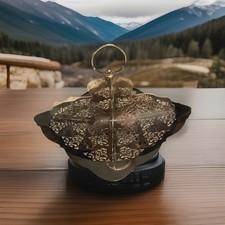 Beautiful Vintage Silver plated divided cake/sandwich plate stand with handle 