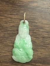 Vintage Green Jadeite Guan Yin