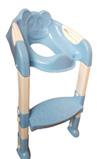 Blue Folding Potty Toilet Chair with Ladder Step for Kids Training - Adjustable