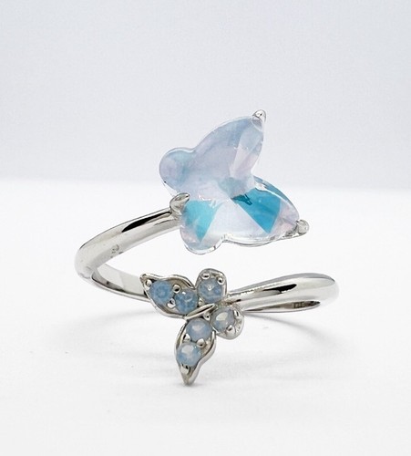 Opal butterfly adjustable ring - opal,