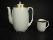 Vintage E Brain & Co Foley China - White & Gold Coffee Pot & Creamer