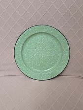 Vtg Metal Tin Plate Green